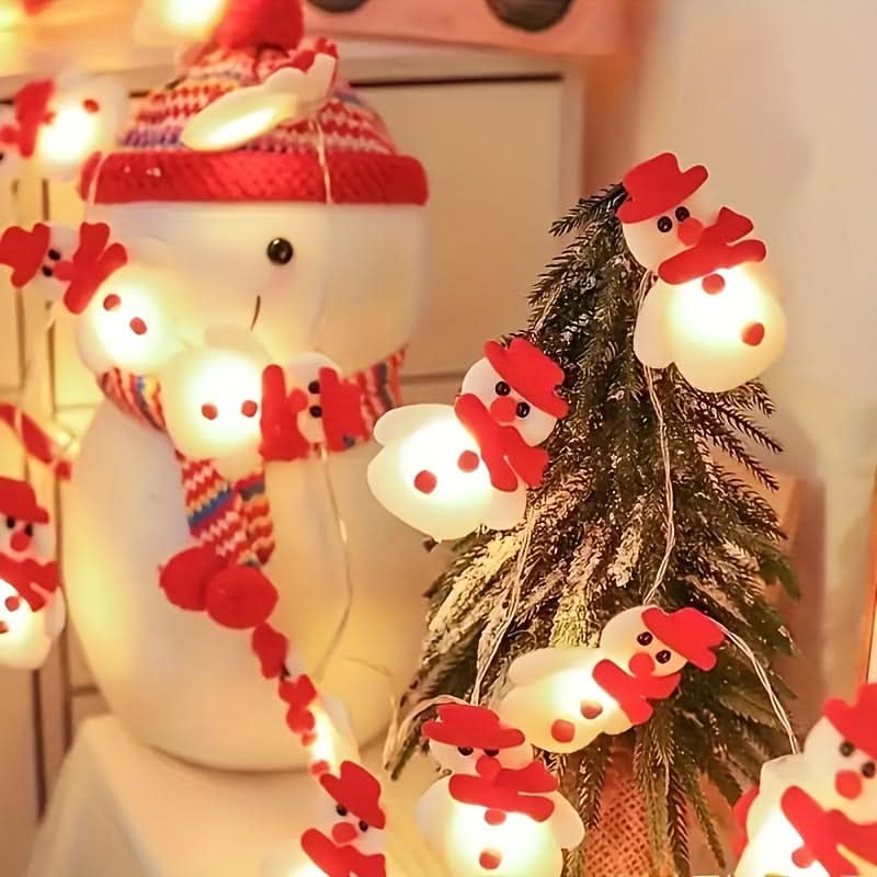 10 Luzes de Corda de Boneco de Neve LED - Imagem 7