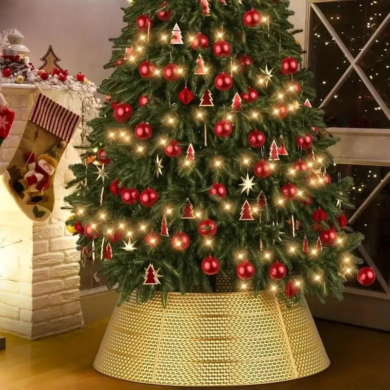 Saia Árvore de Natal de Metal Dourada 60x80x25cm - Imagem 2