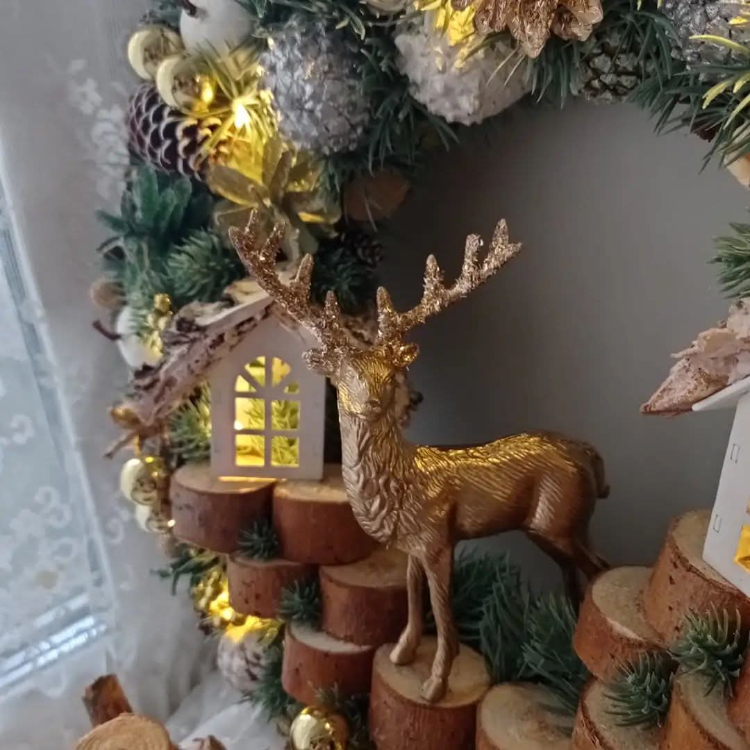 Guirlanda Decoração Natalina Luxo com Led 55CM - Imagem 2