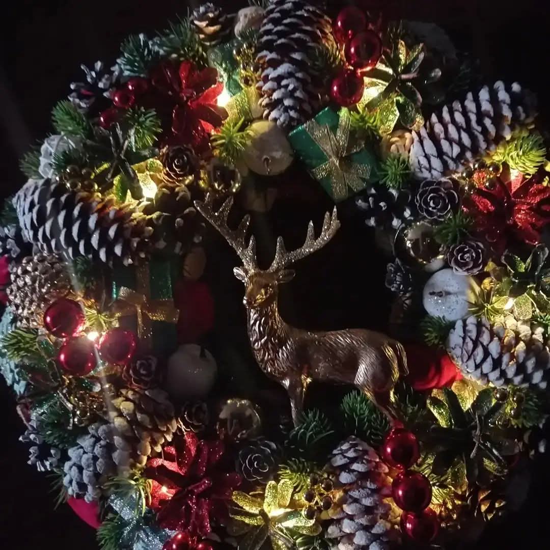 Guirlanda Decoração Natalina Luxo com Led 55CM - Imagem 2