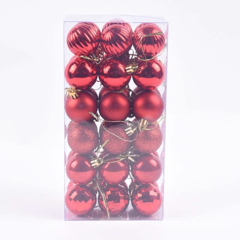 Decoração De Natal / 4cm 36 Peças Bolas Coloridas De Natal Com Glitter - Imagem 14