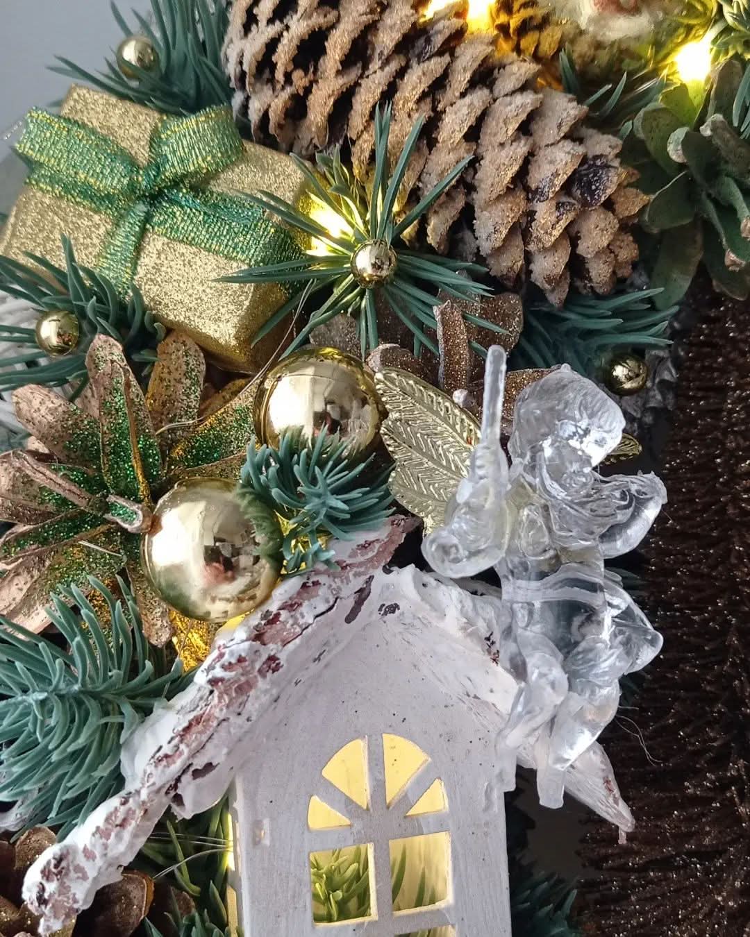 Guirlanda Decoração Natalina Luxo com Led 55CM - Imagem 4