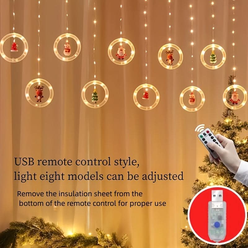 Luz de Natal LED Colorida do Papai Noel para Janela com USB - Imagem 12