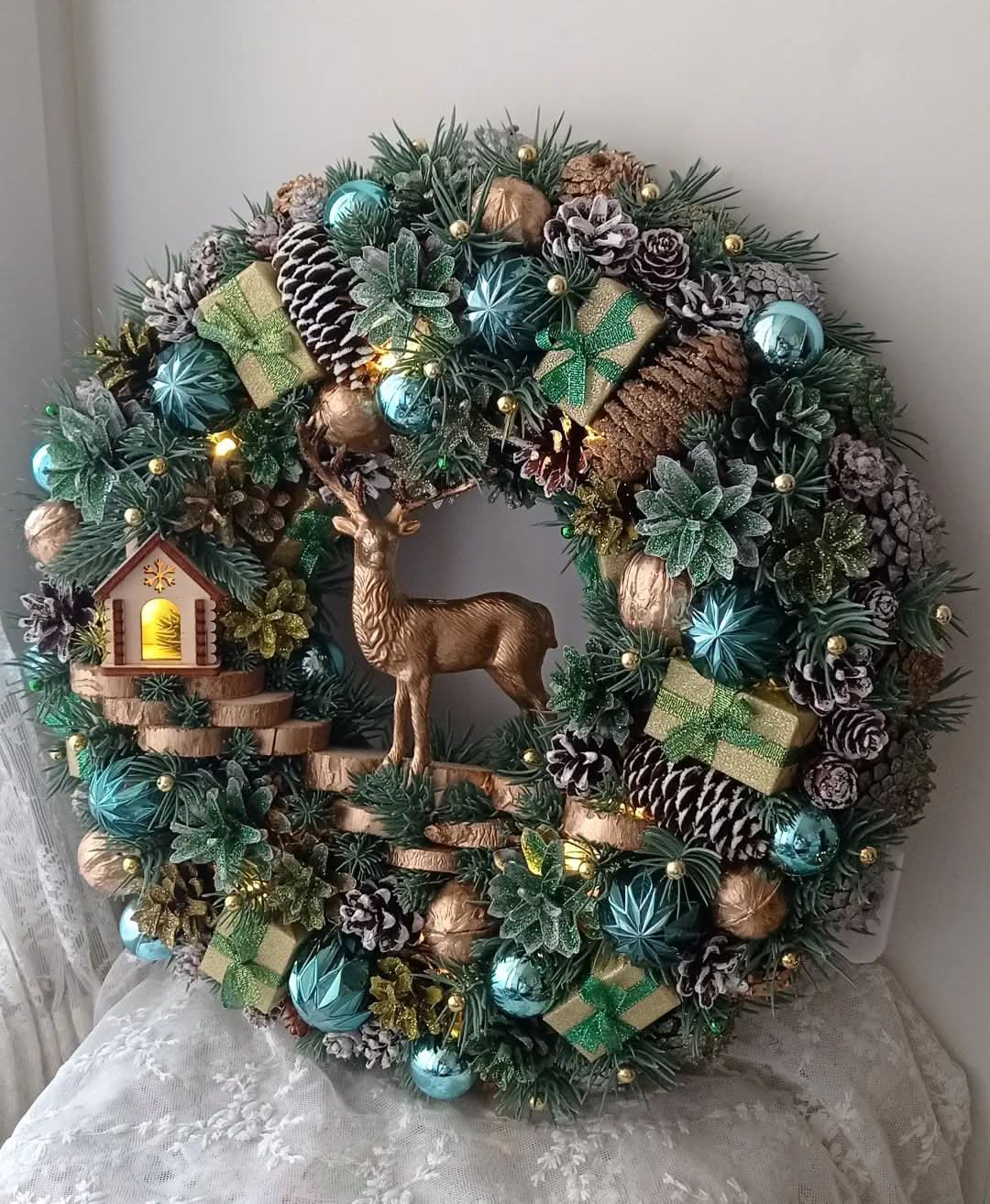 Guirlanda Decoração Natalina Luxo com Led 65CM - Imagem 4