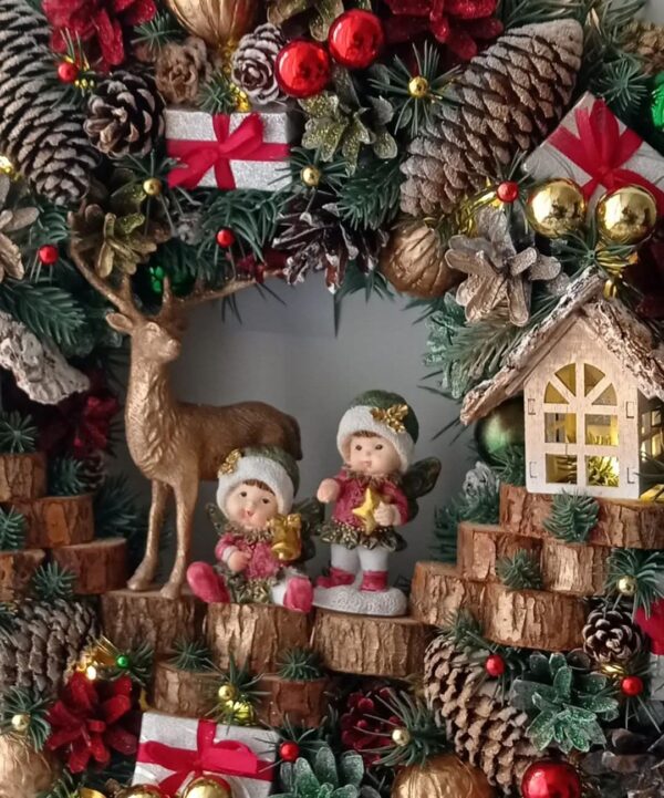 Guirlanda Decoração Natalina Luxo com Led 65CM - Imagem 2