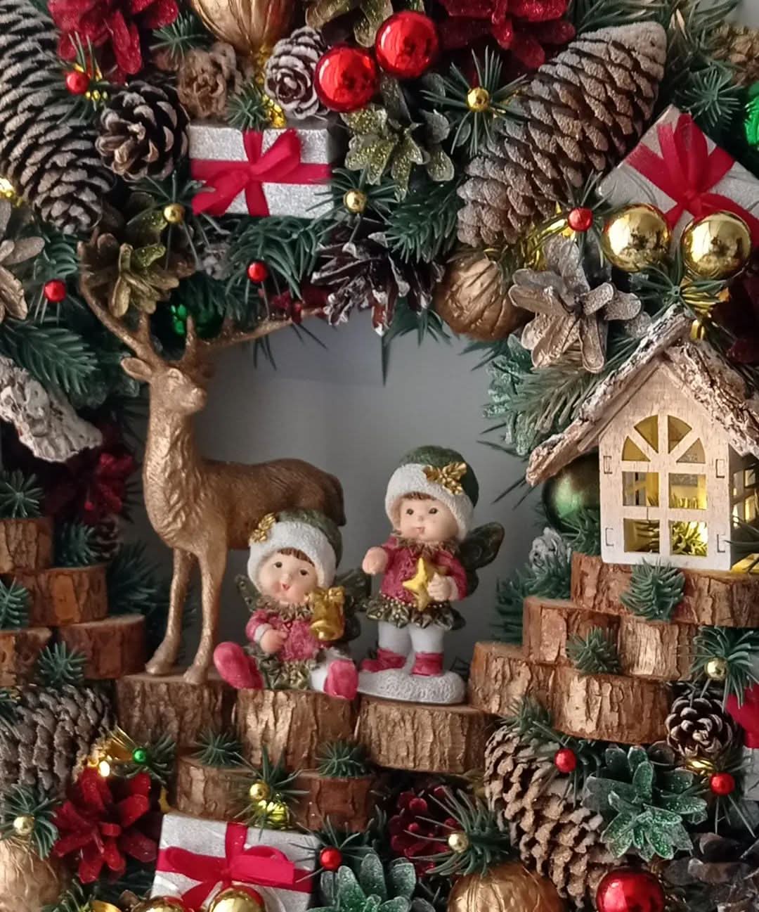 Guirlanda Decoração Natalina Luxo com Led 65CM - Imagem 2