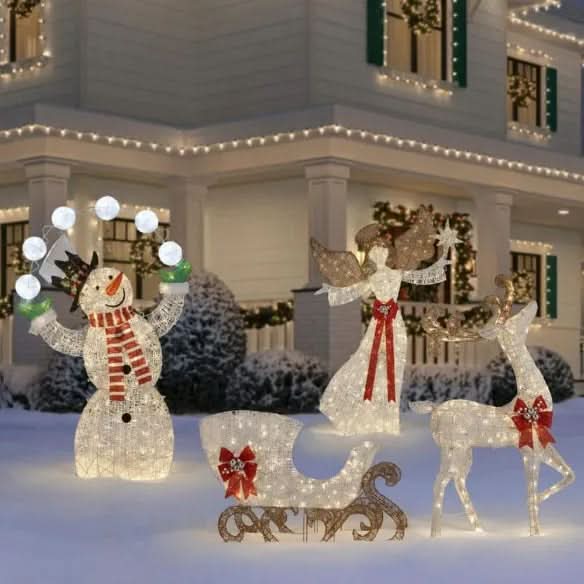 Boneco de Neve Iluminado com 156 LEDs Branco Quente – 1,82 m - Imagem 3