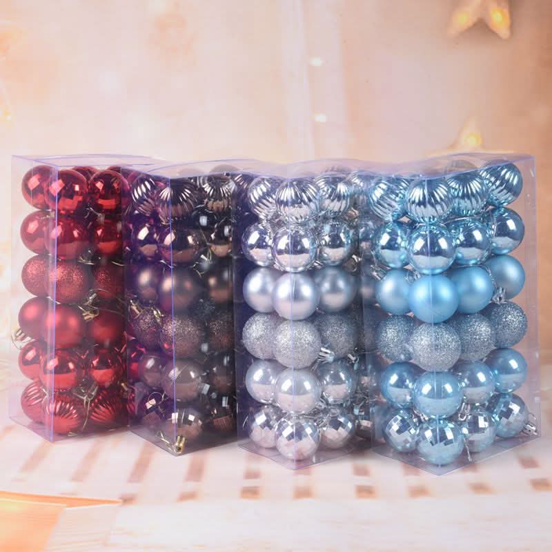 Decoração De Natal / 4cm 36 Peças Bolas Coloridas De Natal Com Glitter - Imagem 7