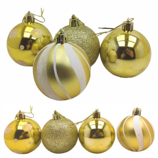 Kit 30 Bolas Enfeite de Natal Gliter Decoração - Imagem 3