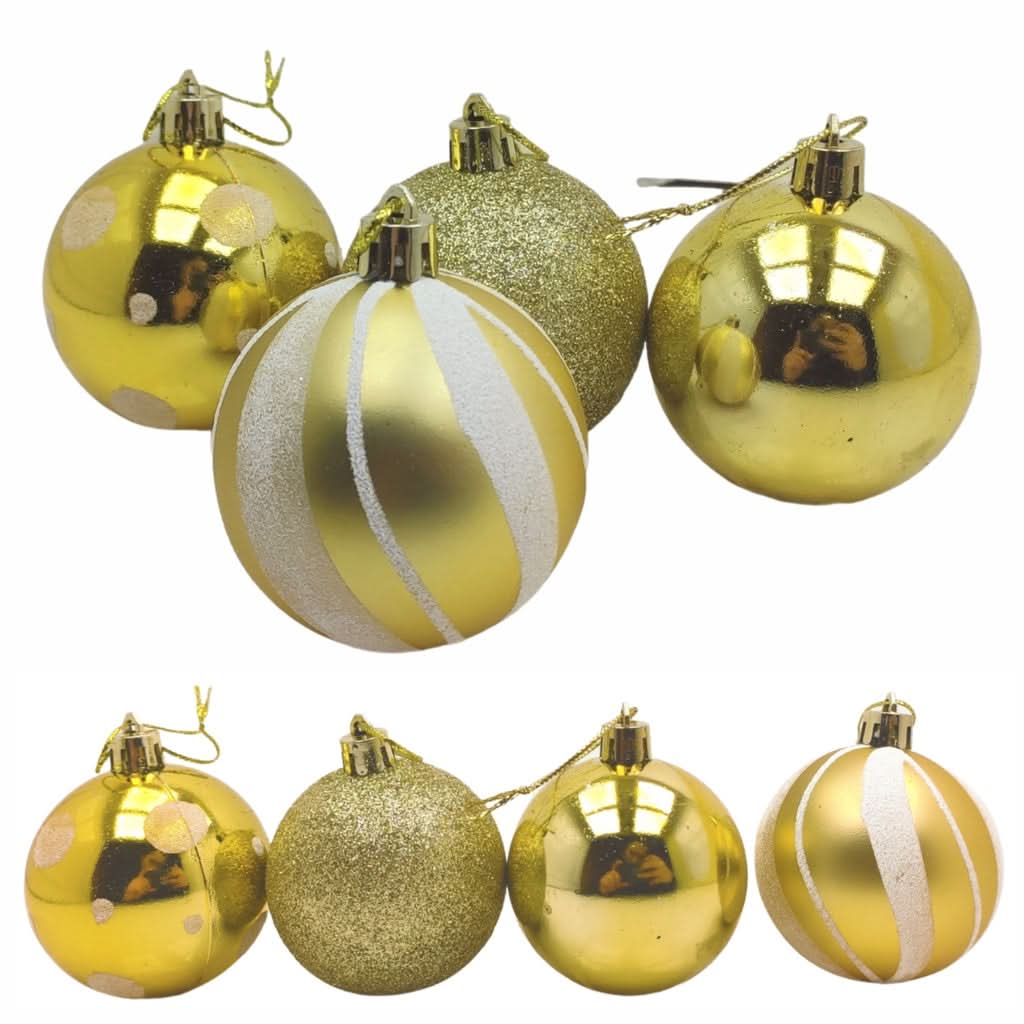 Kit 30 Bolas Enfeite de Natal Gliter Decoração - Imagem 3