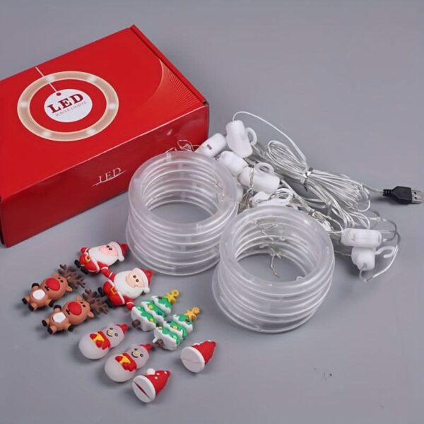 Luz de Natal LED Colorida do Papai Noel para Janela com USB - Imagem 9