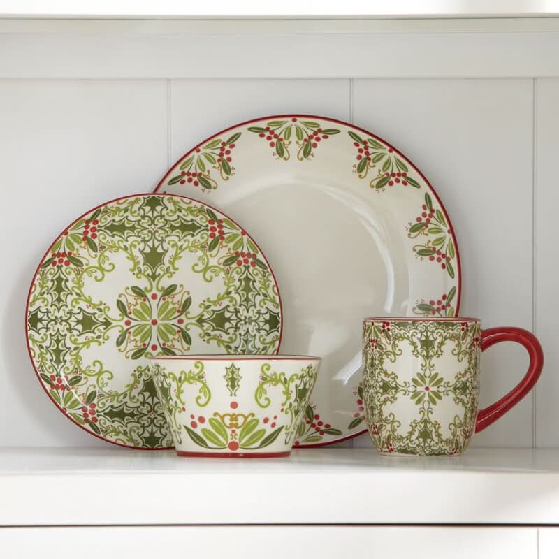 Conjunto de Porcelana Cores Natalina com 16 Peças - Serviço para 04 Pessoas - Imagem 3