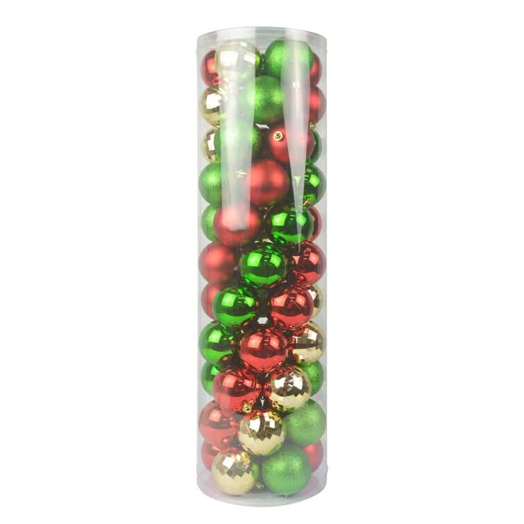 Kit Bolas Natalinas Decoração para Natal 55 Peças - Imagem 2