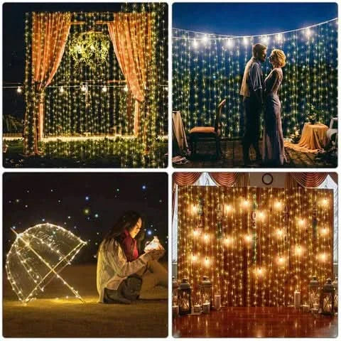 Cortina de Luz de Led com 300 Luzes e 8 Modos para Natal - Imagem 4