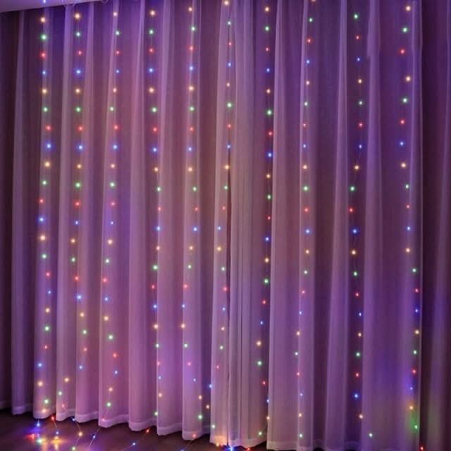 Cortina de Luz de Led com 300 Luzes e 8 Modos para Natal - Imagem 6
