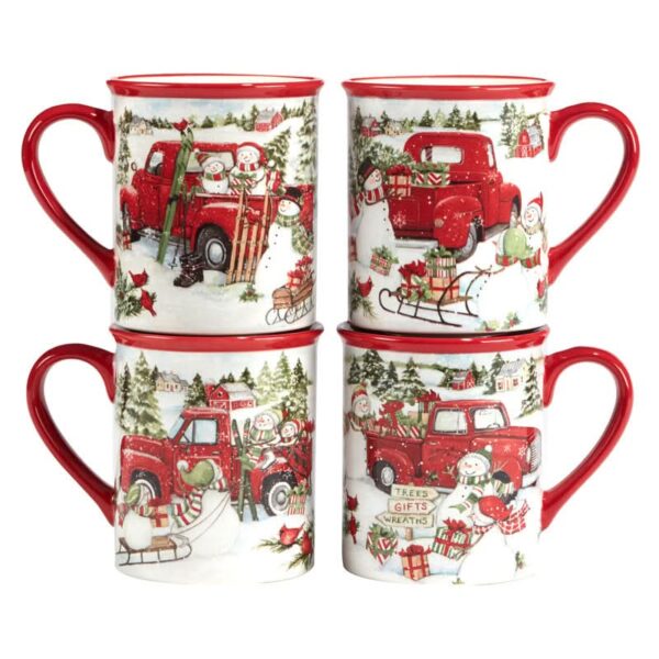 Conjunto Louças porcelana Estampa de Natal 16 peças - Serviço para 04 Pessoas - Imagem 8