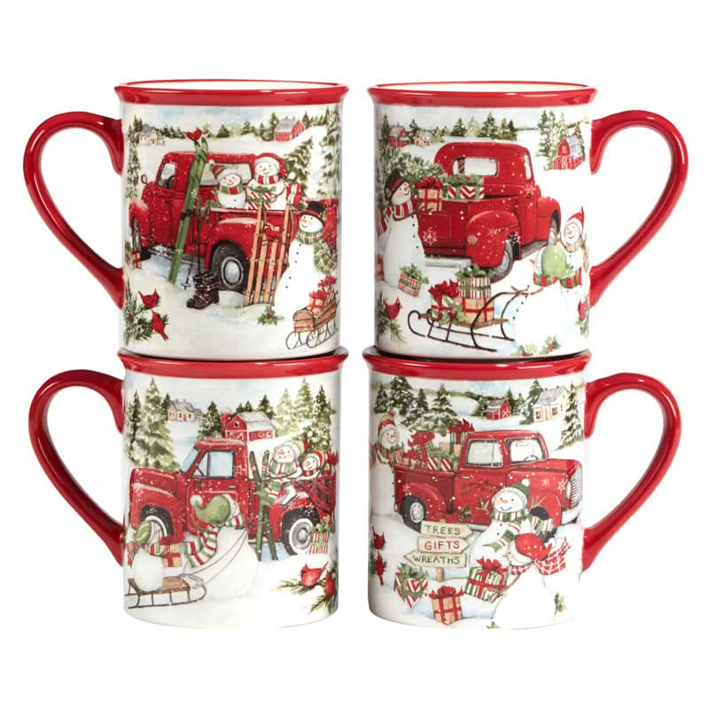 Conjunto Louças porcelana Estampa de Natal 16 peças - Serviço para 04 Pessoas - Imagem 8