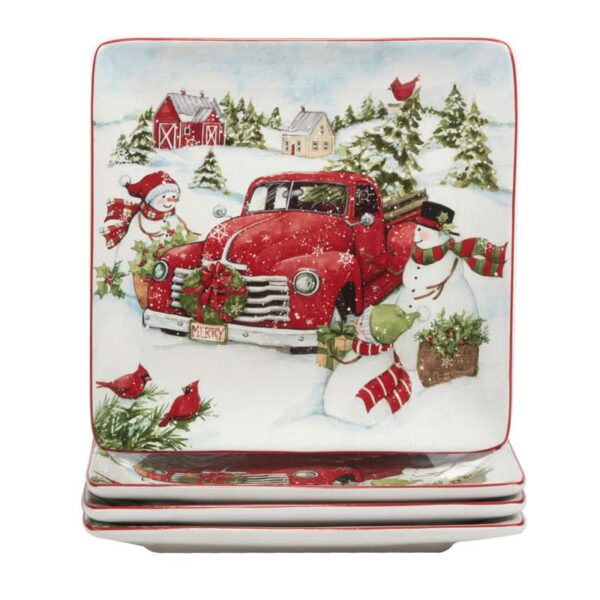 Conjunto Louças porcelana Estampa de Natal 16 peças - Serviço para 04 Pessoas - Imagem 6