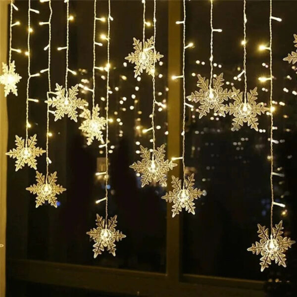 Cortina de Luzes LED Floco de Neve – Magia Natalina em Cada Detalhe - Imagem 24