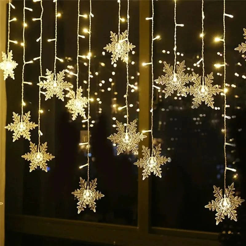 Cortina de Luzes LED Floco de Neve – Magia Natalina em Cada Detalhe - Imagem 24