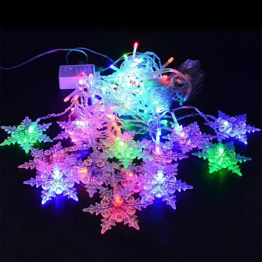 Luzes em LED Modelo Cortina Decoração de Natal Flocos de Neve - Imagem 5