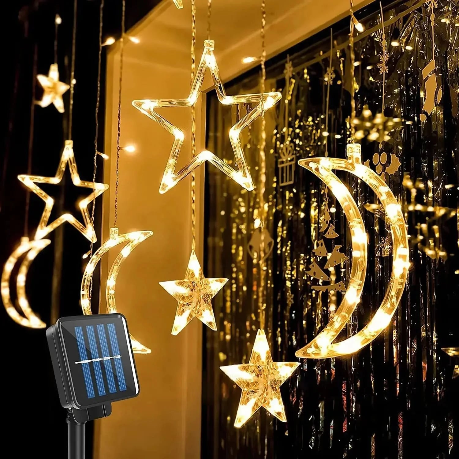 Luzes de Fada Estrela e Lua LED Solar - Encanto Natalino - Imagem 17