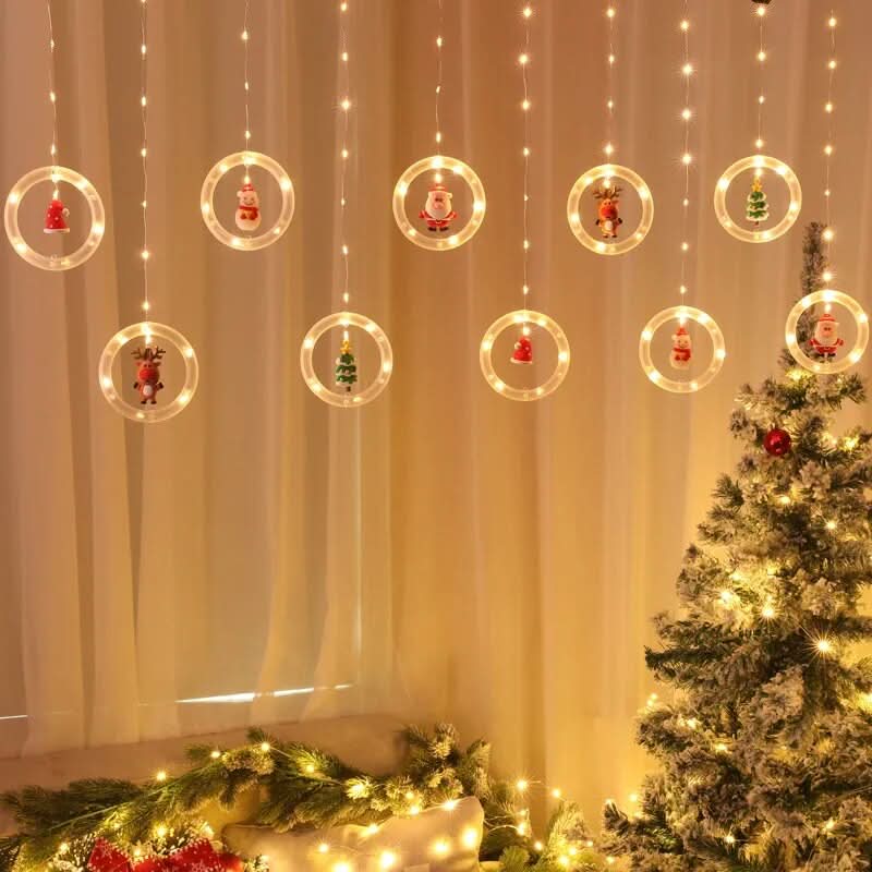 Cortina de Luzes de Natal em LED para Decoração – Brilho Festivo e Encantador - Imagem 5