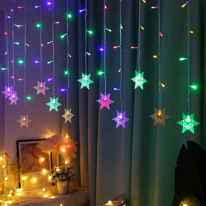 Cortina de Luzes LED Floco de Neve – Magia Natalina em Cada Detalhe - Imagem 21