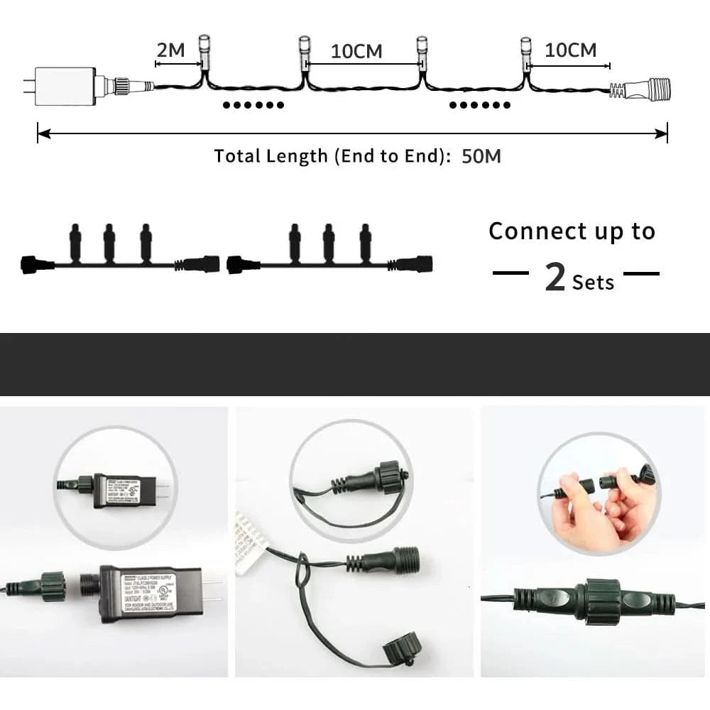 Luzes de Fadas Natalinas IP65 - Encanto e Magia em 50m - Imagem 3