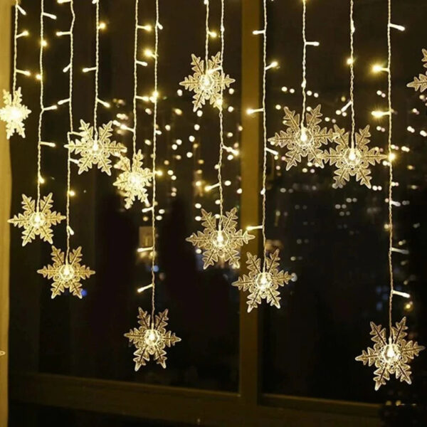 Cortina de Luzes LED Floco de Neve – Magia Natalina em Cada Detalhe