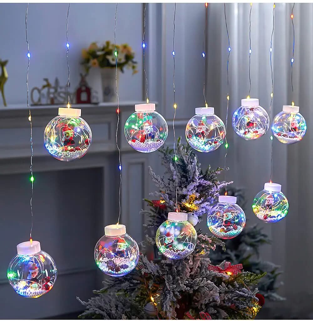 Cortina de Luzes em LED Globos Decoração de Natal - Imagem 14