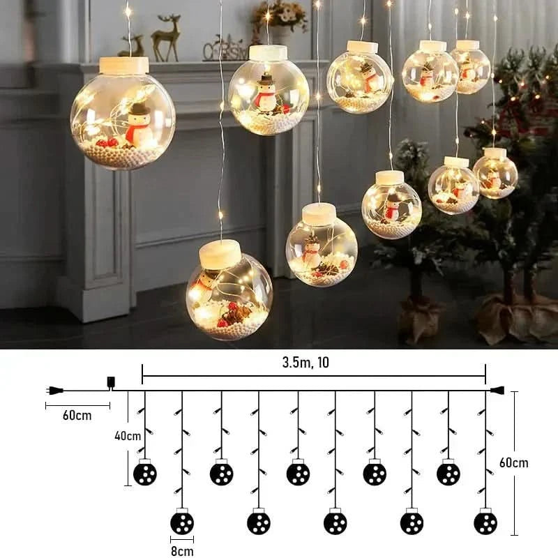 Cortina de Luzes em LED Globos Decoração de Natal - Imagem 11