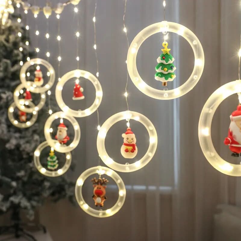 Cortina de Luzes de Natal em LED para Decoração – Brilho Festivo e Encantador - Imagem 3