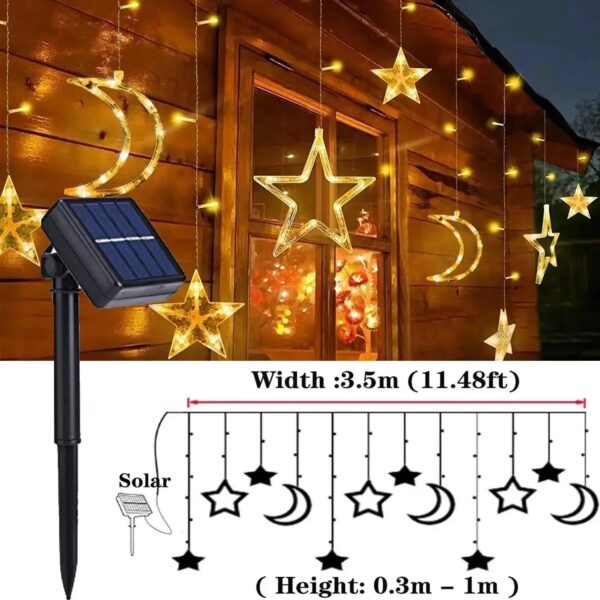 Luzes de Fada Estrela e Lua LED Solar - Encanto Natalino - Imagem 9