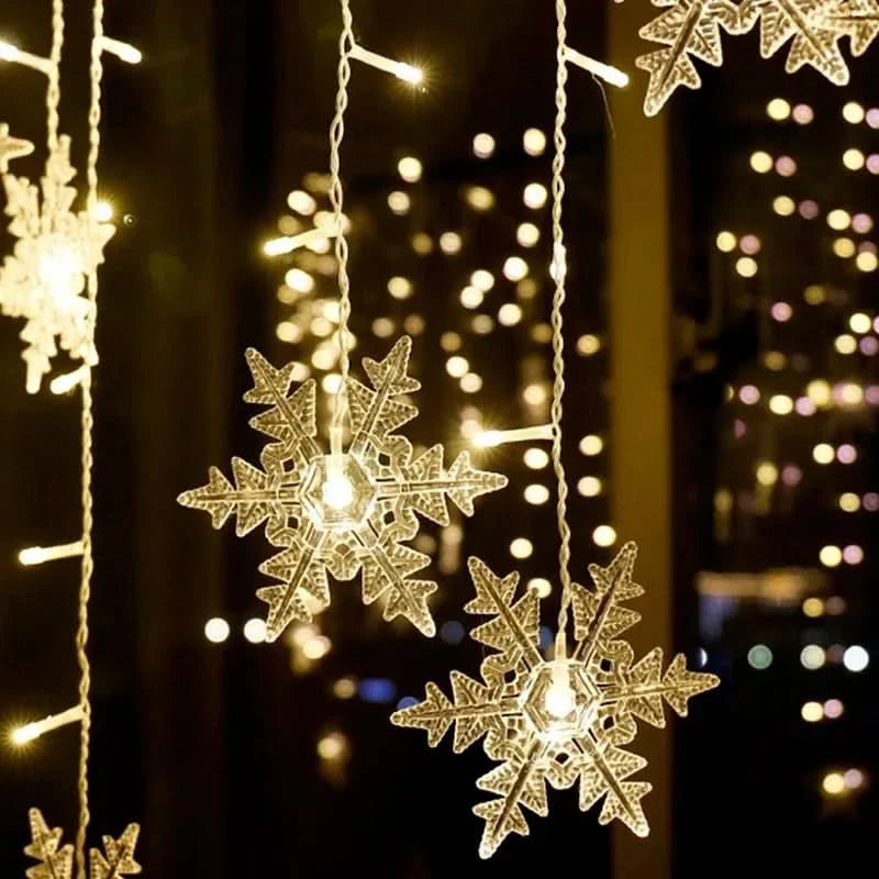 Cortina de Luzes LED Floco de Neve – Magia Natalina em Cada Detalhe - Imagem 6