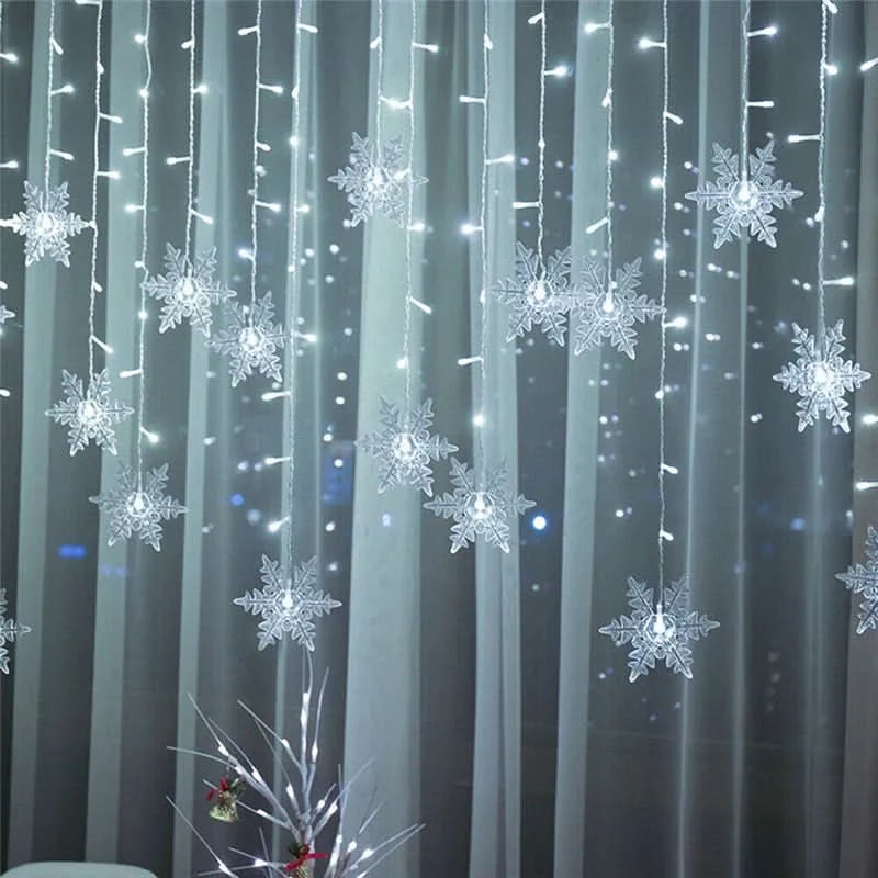 Cortina de Luzes LED Floco de Neve – Magia Natalina em Cada Detalhe - Imagem 11