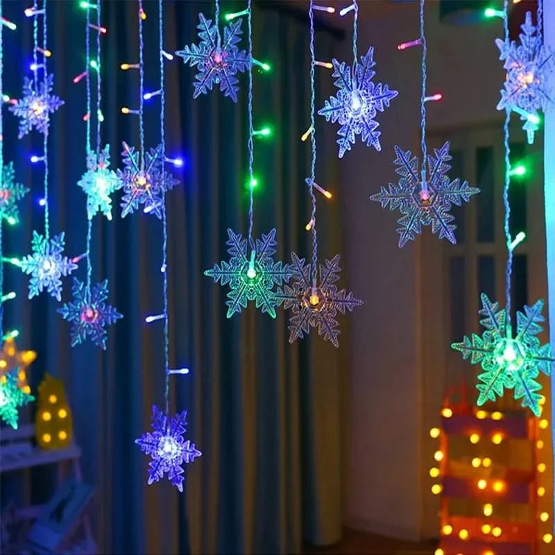 Cortina de Luzes LED Floco de Neve – Magia Natalina em Cada Detalhe - Imagem 10