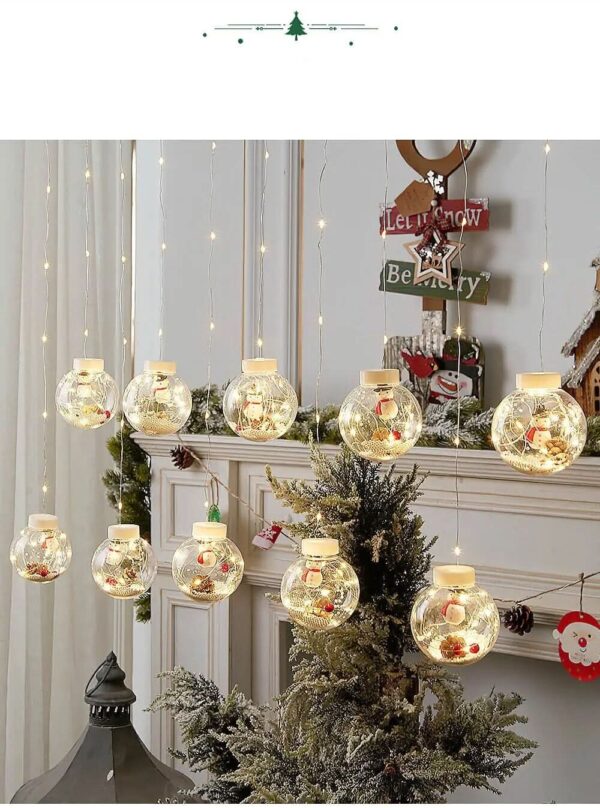 Cortina de Luzes em LED Globos Decoração de Natal - Imagem 13
