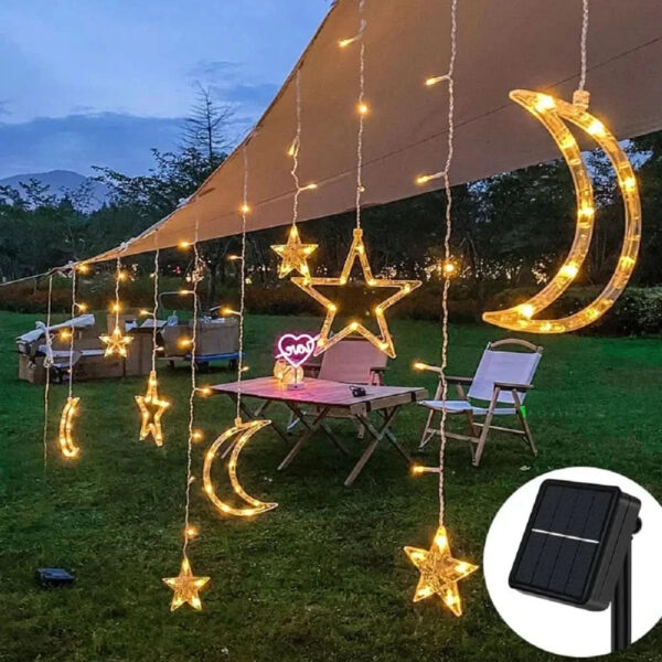 Luzes de Fada Estrela e Lua LED Solar - Encanto Natalino - Imagem 13