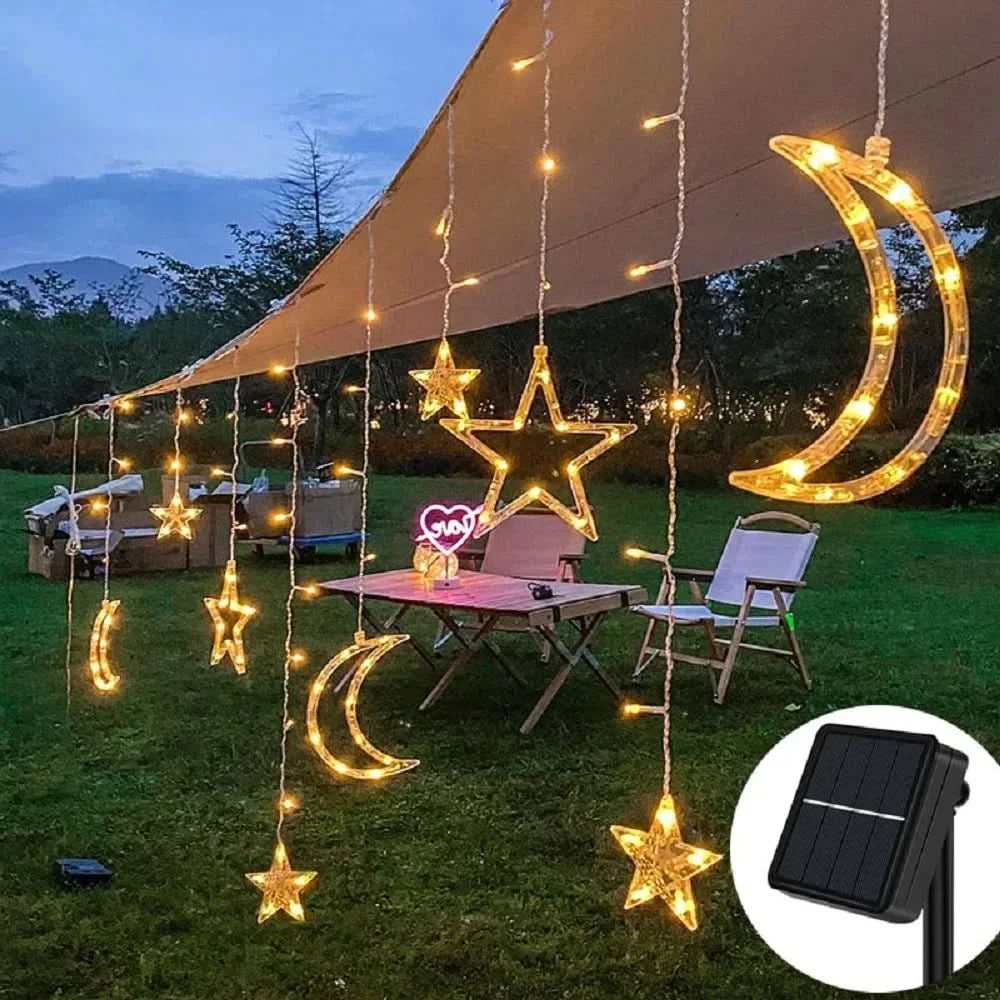 Luzes de Fada Estrela e Lua LED Solar - Encanto Natalino - Imagem 13