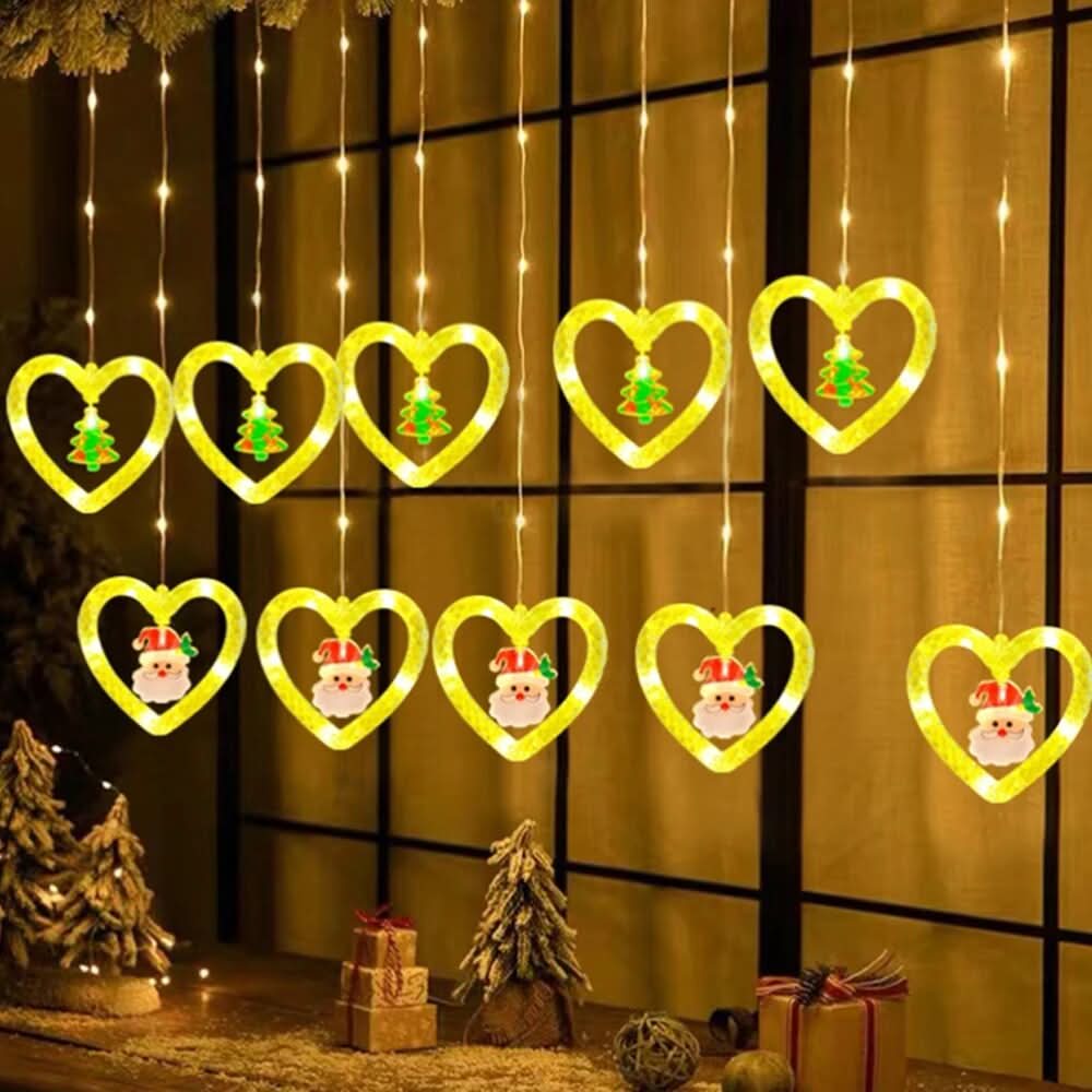 Cortina de Luzes de Natal em LED para Decoração – Brilho Festivo e Encantador - Imagem 8
