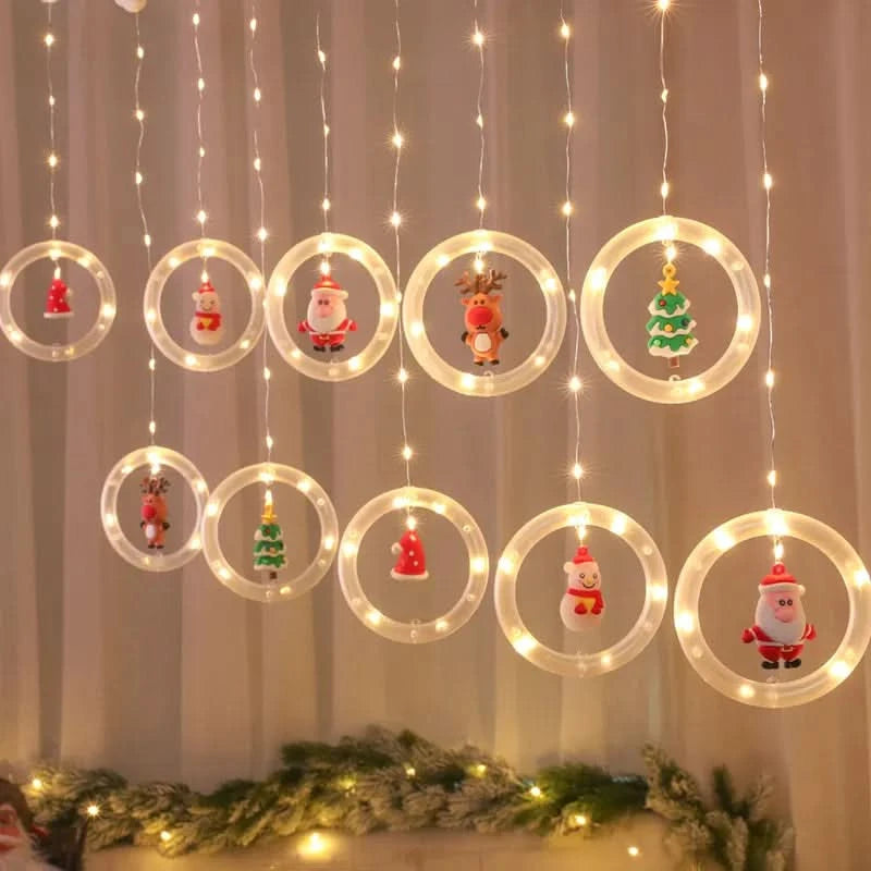 Cortina de Luzes de Natal em LED para Decoração – Brilho Festivo e Encantador - Imagem 2
