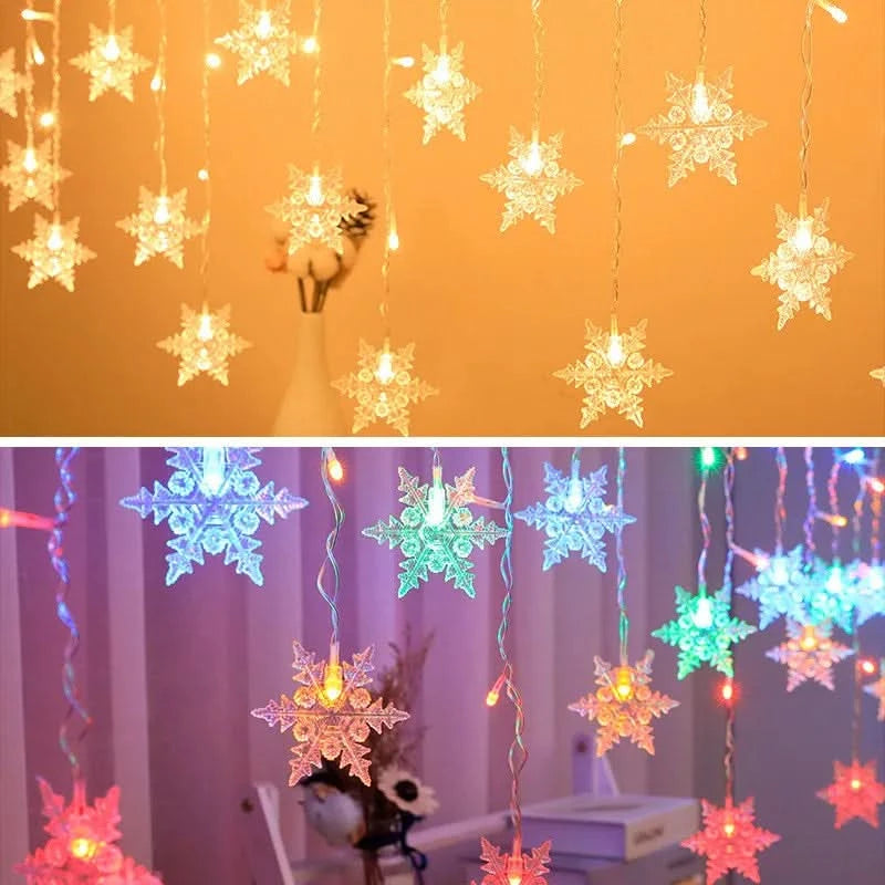 Cortina de Luzes LED Floco de Neve – Magia Natalina em Cada Detalhe - Imagem 16