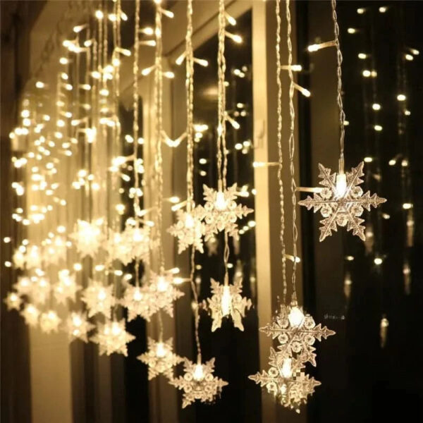 Cortina de Luzes LED Floco de Neve – Magia Natalina em Cada Detalhe - Imagem 19
