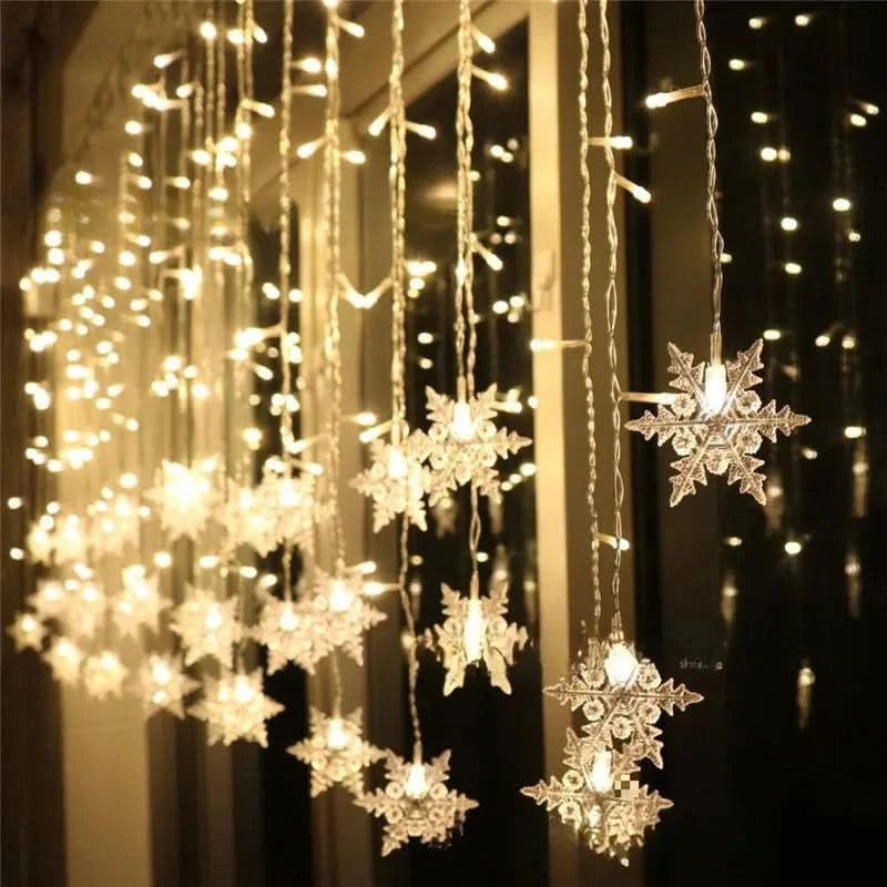 Cortina de Luzes LED Floco de Neve – Magia Natalina em Cada Detalhe - Imagem 19
