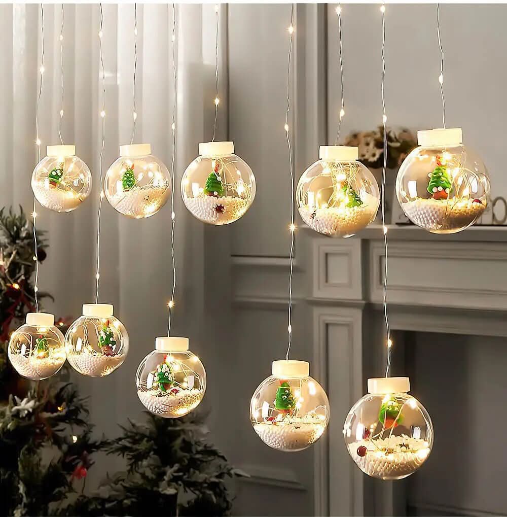 Cortina de Luzes em LED Globos Decoração de Natal - Imagem 16