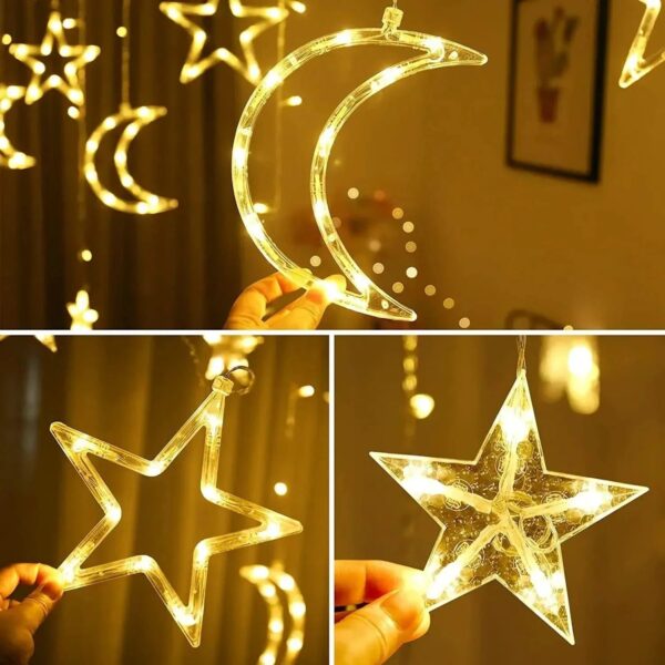 Luzes de Fada Estrela e Lua LED Solar - Encanto Natalino - Imagem 11