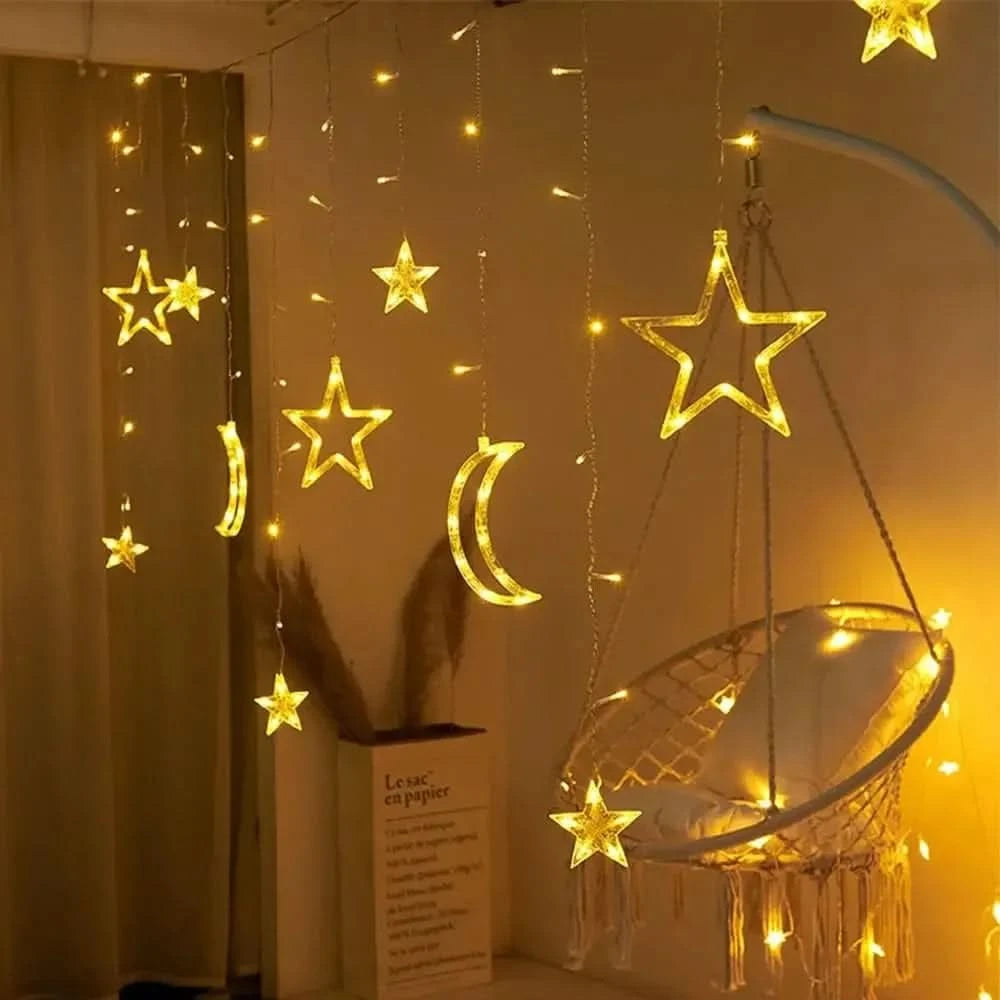 Luzes de Fada Estrela e Lua LED Solar - Encanto Natalino - Imagem 3