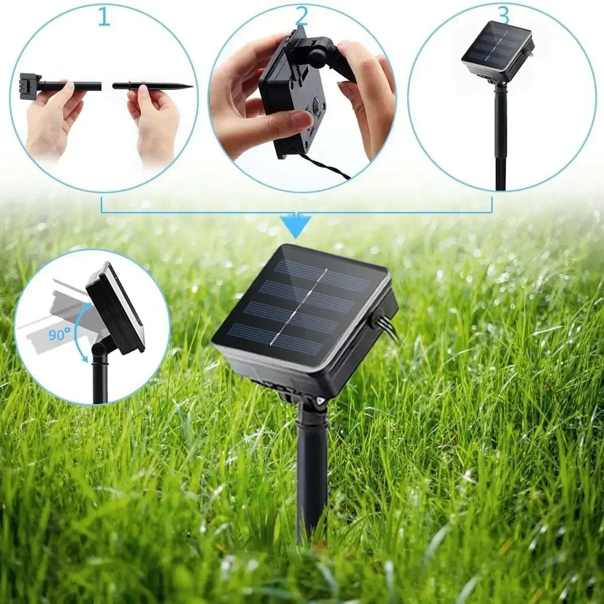 Luzes de Fada Estrela e Lua LED Solar - Encanto Natalino - Imagem 15