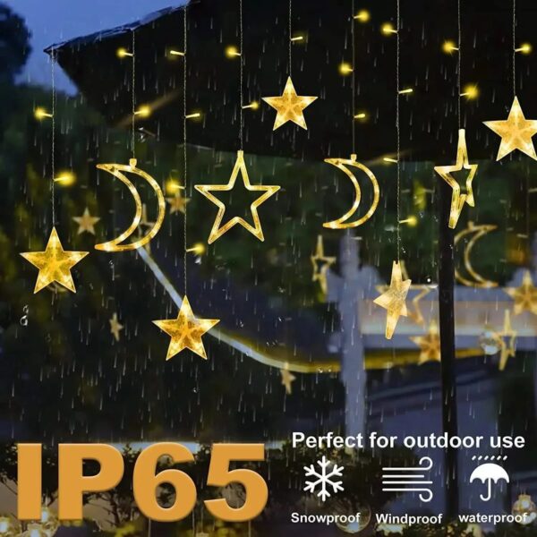 Luzes de Fada Estrela e Lua LED Solar - Encanto Natalino - Imagem 2